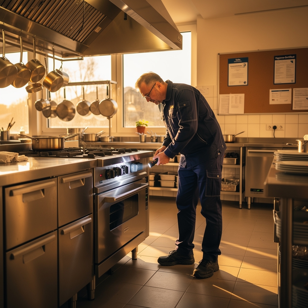 Professioneller Schädlingsbekämpfer bei der Arbeit
